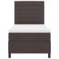 Preview: LED Boxspringbett mit Matratze Dunkelbraun 90x200 cm Stoff