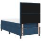 Preview: LED Boxspringbett mit Matratze Blau 100x200 cm Stoff