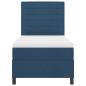 Preview: LED Boxspringbett mit Matratze Blau 100x200 cm Stoff