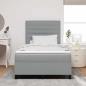 Preview: ARDEBO.de - Boxspringbett mit Matratze & LED Hellgrau 120x190 cm Stoff