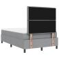 Preview: Boxspringbett mit Matratze & LED Hellgrau 120x190 cm Stoff