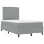 Preview: Boxspringbett mit Matratze & LED Hellgrau 120x190 cm Stoff