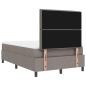 Preview: ARDEBO.de - Boxspringbett mit Matratze & LED Taubengrau 120x190 cm Stoff