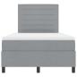 Preview: LED Boxspringbett mit Matratze Hellgrau 120x200 cm Stoff