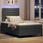 Preview: LED Boxspringbett mit Matratze Dunkelgrau 120x200 cm Stoff