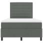 Preview: LED Boxspringbett mit Matratze Dunkelgrau 120x200 cm Stoff