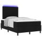 Preview: LED Boxspringbett mit Matratze Schwarz 120x200 cm Stoff