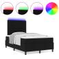 Preview: LED Boxspringbett mit Matratze Schwarz 120x200 cm Stoff