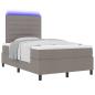 Preview: LED Boxspringbett mit Matratze Taupe 120x200 cm Stoff