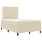 Preview: LED Boxspringbett mit Matratze Creme 120x200 cm Stoff