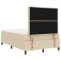 Preview: LED Boxspringbett mit Matratze Creme 120x200 cm Stoff
