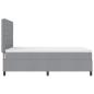 Preview: LED Boxspringbett mit Matratze Hellgrau 140x190 cm Stoff