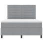 Preview: Boxspringbett mit Matratze mit LED Hellgrau 140 x 190 cm Stoff