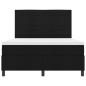 Preview: LED Boxspringbett mit Matratze Schwarz 140x200 cm Stoff