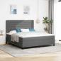 Preview: ARDEBO.de - Boxspringbett mit Matratze Dunkelgrau 180 x 200 cm Stoff