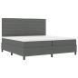 Preview: Boxspringbett mit Matratze & LED Dunkelgrau 200x200 cm Stoff