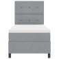 Preview: Boxspringbett mit LED-Lichtleisten Hellgrau 80 x 200 cm Stoff