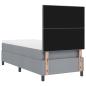 Preview: LED Boxspringbett mit Matratze Hellgrau 90x200 cm Stoff