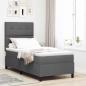 Preview: ARDEBO.de - LED Boxspringbett mit Matratze Dunkelgrau 100x200 cm Stoff