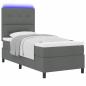 Preview: LED Boxspringbett mit Matratze Dunkelgrau 100x200 cm Stoff