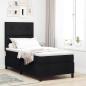 Preview: ARDEBO.de - LED Boxspringbett mit Matratze Schwarz 100x200 cm Stoff
