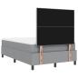 Preview: Boxspringbett mit Matratze & LED Hellgrau 120x200 cm Stoff