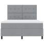 Preview: ARDEBO.de - LED Boxspringbett mit Matratze Hellgrau 140x190 cm Stoff