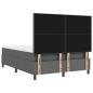 Preview: LED Boxspringbett mit Matratze Dunkelgrau 140x190 cm Stoff