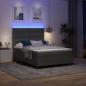 Preview: LED Boxspringbett mit Matratze Dunkelgrau 140x190 cm Stoff