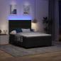 Preview: LED Boxspringbett mit Matratze Schwarz 140x190 cm Stoff
