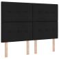 Preview: ARDEBO.de - LED Boxspringbett mit Matratze Schwarz 140x200 cm Stoff
