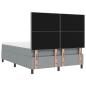 Preview: LED Boxspringbett mit Matratze Hellgrau 160x200 cm Stoff