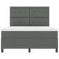Preview: LED Boxspringbett mit Matratze Dunkelgrau 160x200 cm Stoff