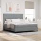 Preview: ARDEBO.de - LED Boxspringbett mit Matratze Hellgrau 180x200 cm Stoff