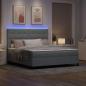 Preview: LED Boxspringbett mit Matratze Hellgrau 180x200 cm Stoff