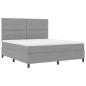 Preview: LED Boxspringbett mit Matratze Hellgrau 180x200 cm Stoff