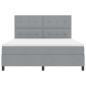 Preview: LED Boxspringbett mit Matratze Hellgrau 180x200 cm Stoff