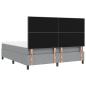 Preview: LED Boxspringbett mit Matratze Hellgrau 180x200 cm Stoff