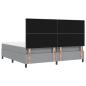 Preview: LED Boxspringbett mit Matratze Hellgrau 200x200 cm Stoff