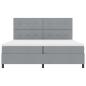 Preview: LED Boxspringbett mit Matratze Hellgrau 200x200 cm Stoff