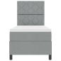Preview: Boxspringbett mit Matratze & LED Licht Hellgrau 80x200 cm Stoff