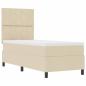 Preview: Boxspringbett mit Matratze & LED Creme 80x200 cm Stoff