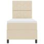 Preview: Boxspringbett mit Matratze & LED Creme 80x200 cm Stoff