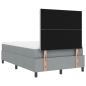 Preview: Boxspringbett mit Matratze & LED-Licht Grau 120x190 cm Stoff