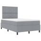 Preview: Boxspringbett mit Matratze & LED Hellgrau 120x200 cm Stoff