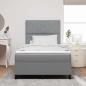 Preview: Boxspringbett mit Matratze & LED Hellgrau 120x200 cm Stoff