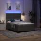 Preview: Boxspringbett mit Matratze & LED Dunkelgrau 140x190 cm Stoff