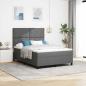 Preview: ARDEBO.de - Boxspringbett mit Matratze & LED Dunkelgrau 140x200 cm Stoff