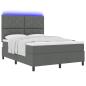 Preview: Boxspringbett mit Matratze & LED Dunkelgrau 140x200 cm Stoff