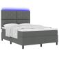 Preview: Boxspringbett mit Matratze & LED Dunkelgrau 160x200 cm Stoff